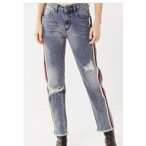 ONE X ONE TEASPOON Jean with red/white stripe